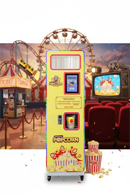Automated popcorn vending machine
