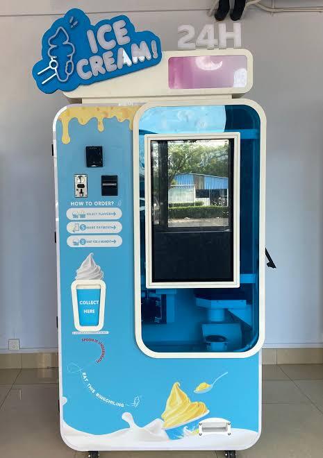 Modern soft serve ice cream vending machine